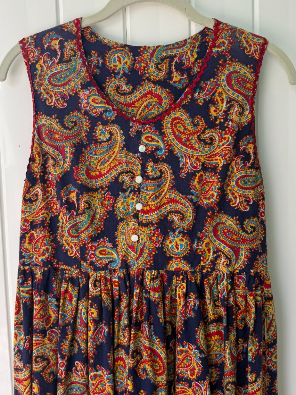 Handmade Paisley Maxi Dress Rickrack Prairie - Picture 3 of 11